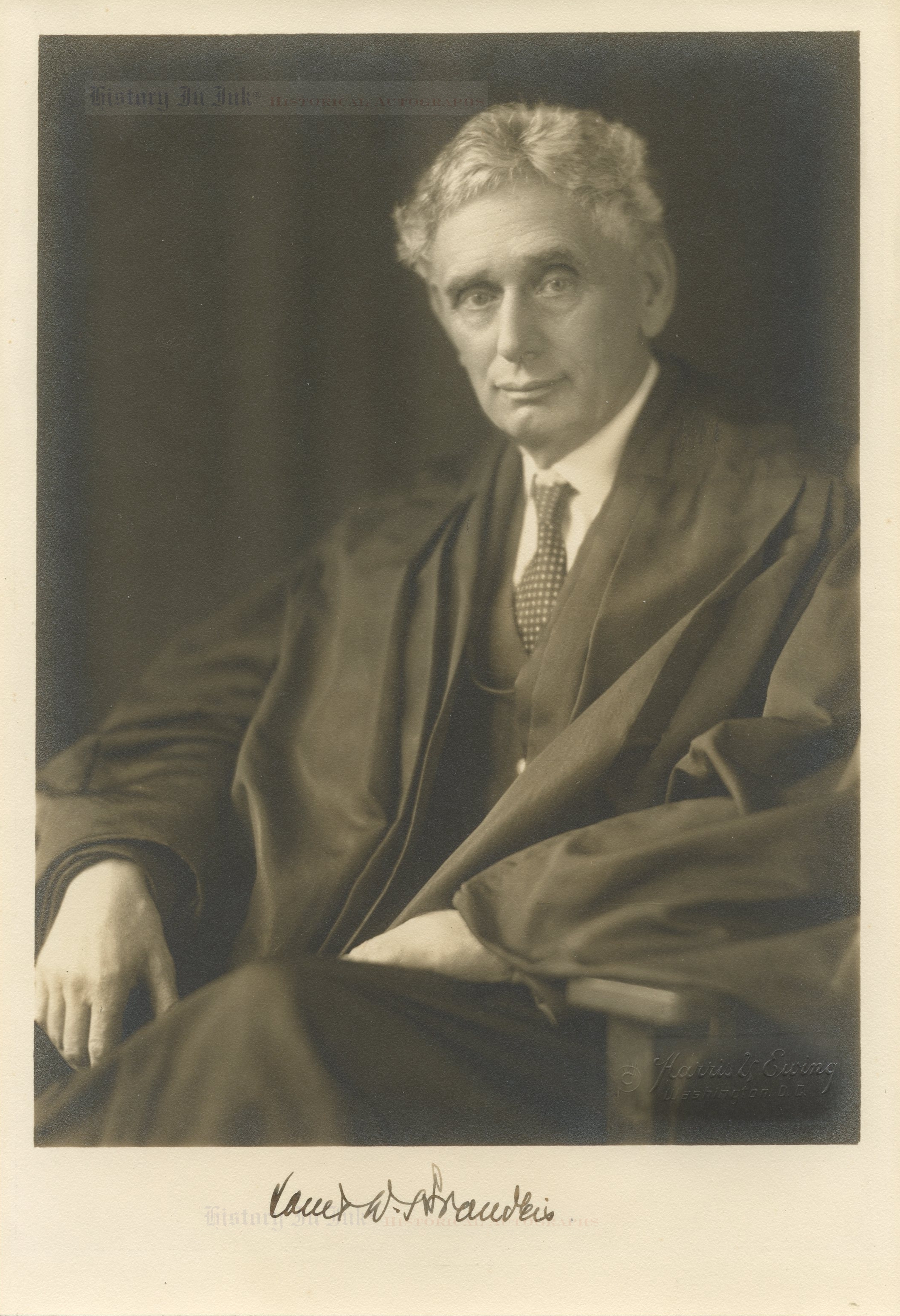 Louis Brandeis Autograph - Magnificent signed portrait photograph of Justice  Brandeis