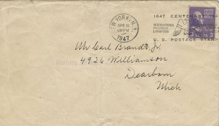 Original envelope to Connie Mack letter.