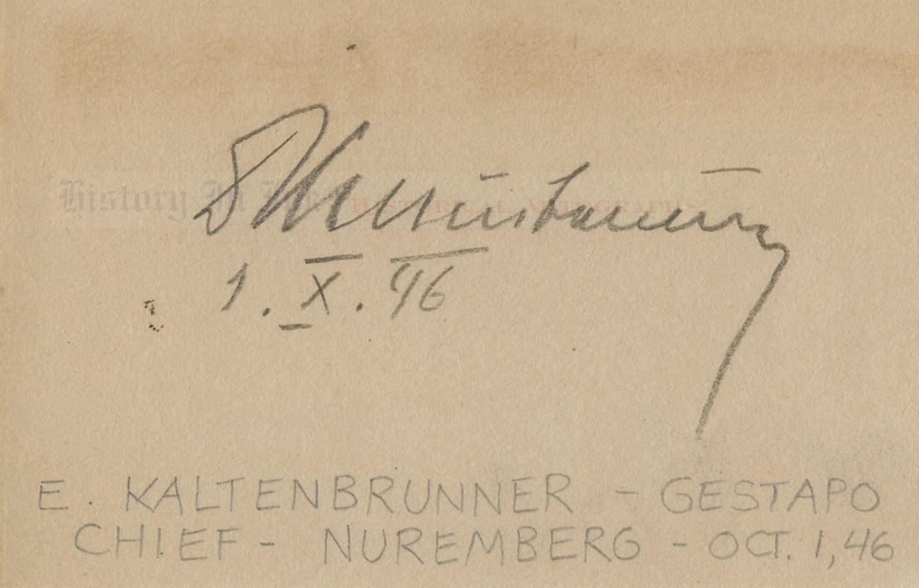 Nazi Autographs - signatures of 12 principal defendants in the ...