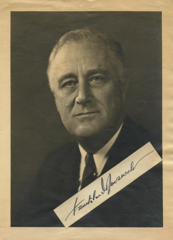 Autograph Card President F.D.R FDR Franklin Delano Roosevelt Signed Photo Repro 